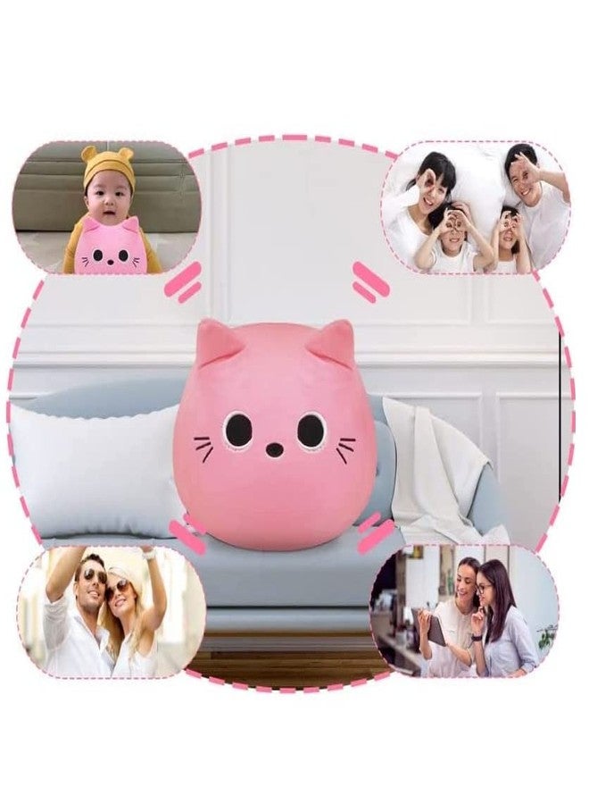 TechMax Solution 3D Pink Cat Plush Pillow, Plush Toy Pink Cat, Creative Cat Shape Pillow, Soft Cute Plushies Lumbar Cushion Decoration for Girlfriend Valentines Gift and Children Birthday Gift - Image 3